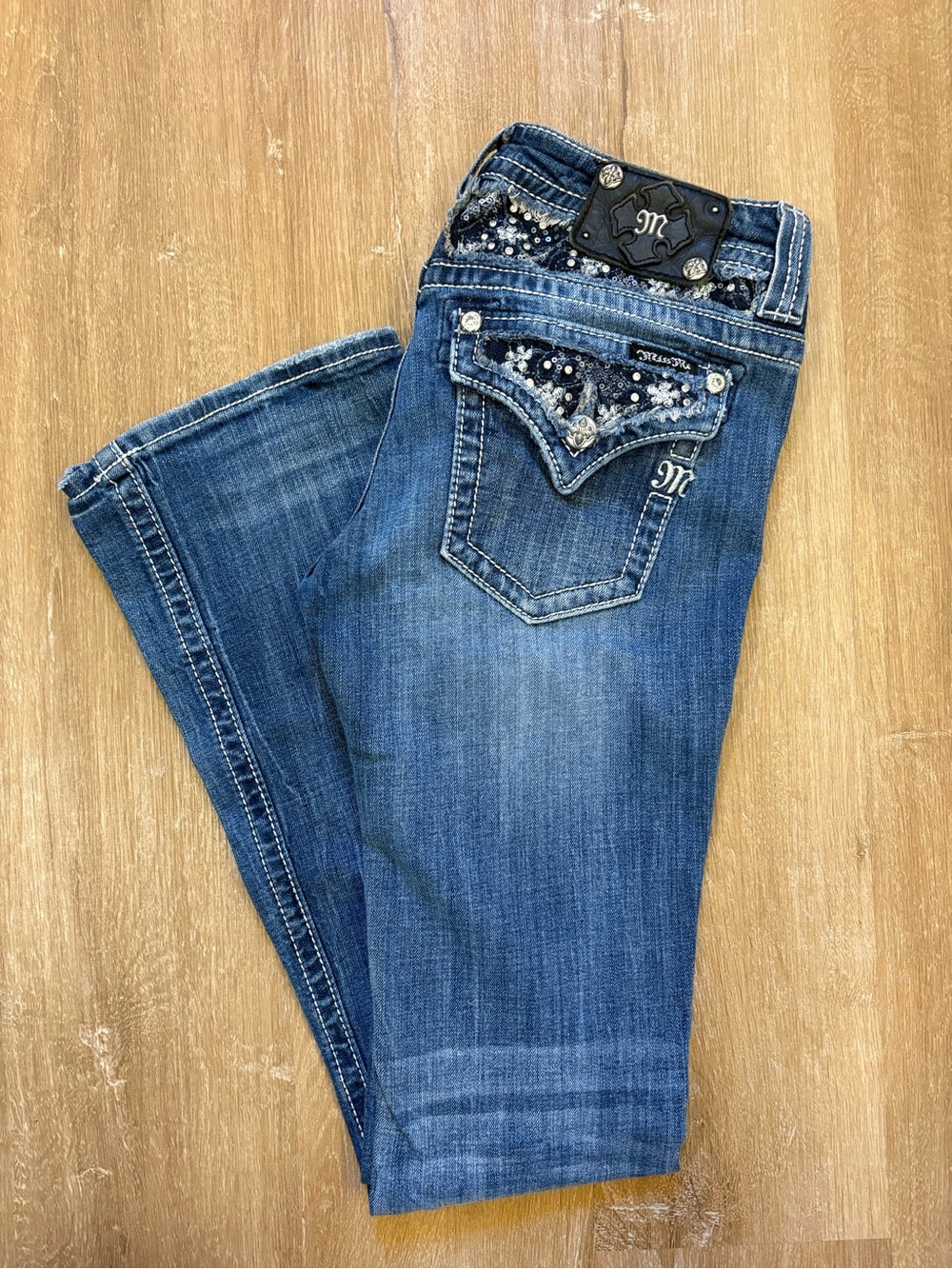 Miss Me Women’s Rhinestone Embellished Bootcut Jeans